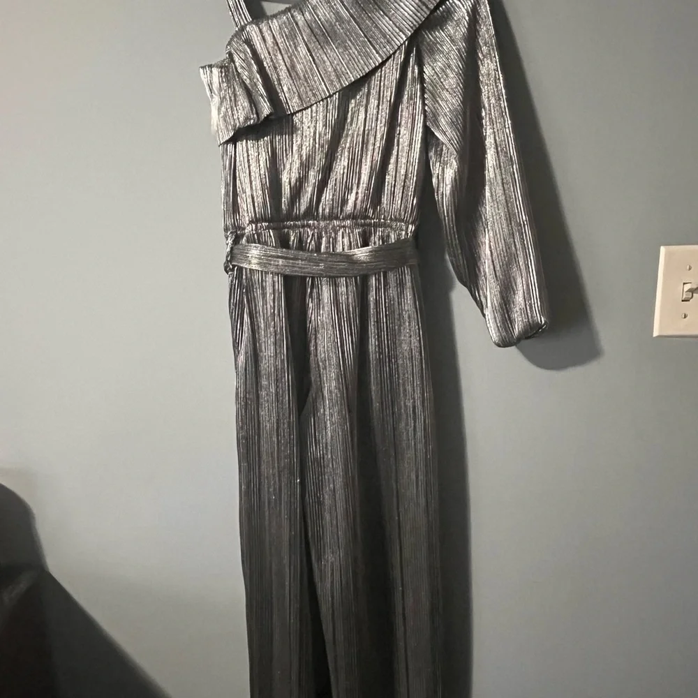 Justice Metallic Silver Jumpsuit